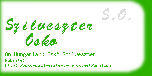szilveszter osko business card